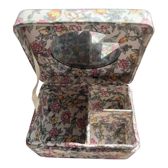 Set of 2 Vintage Liberty Style Floral Fabric Covered Trinket Jewelry Box - Picture 9 of 13